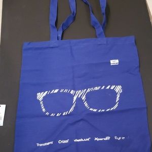 Canvas blue eyeglasses trade show bag